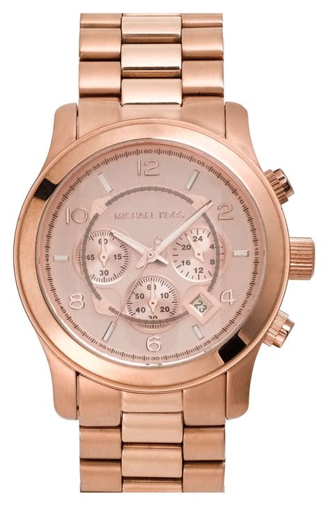 michael kors women's runway rose gold